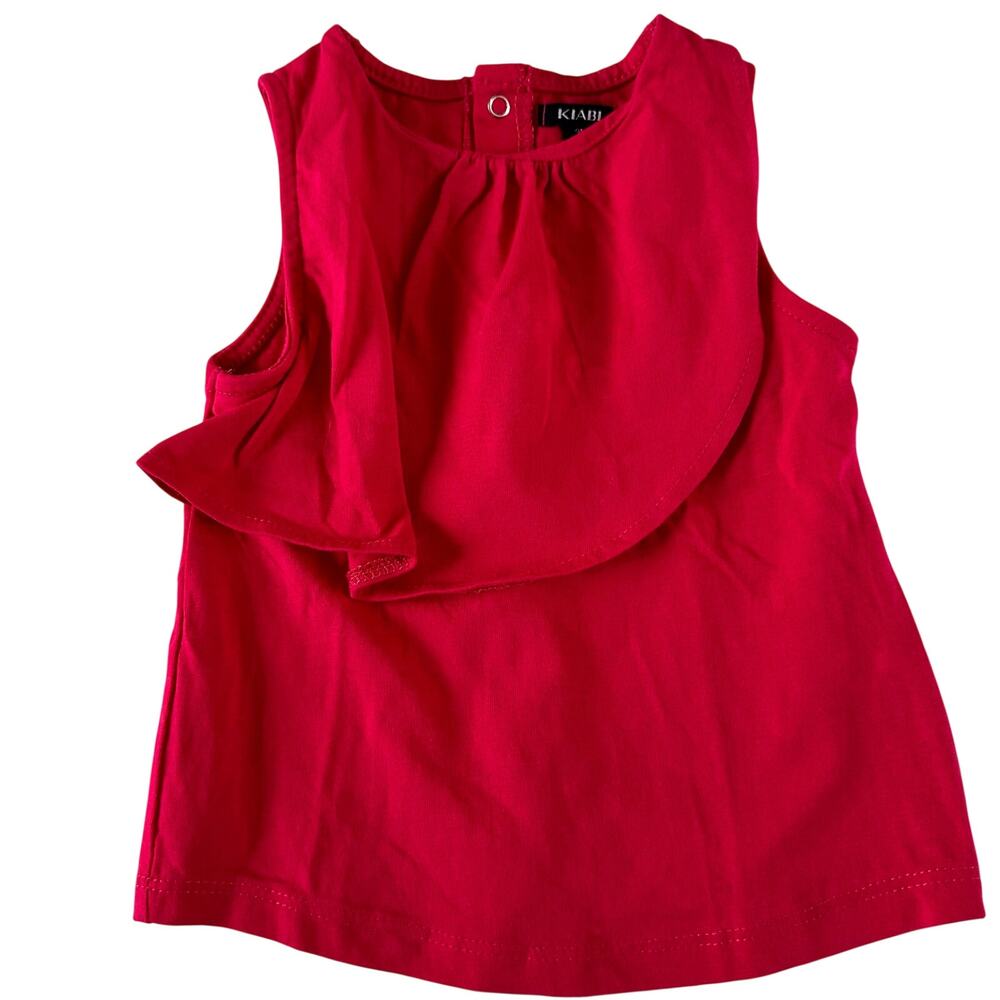Kiabi Girls' Pink Ruffle Tank Top - Perfect for Summer! Size 9 months